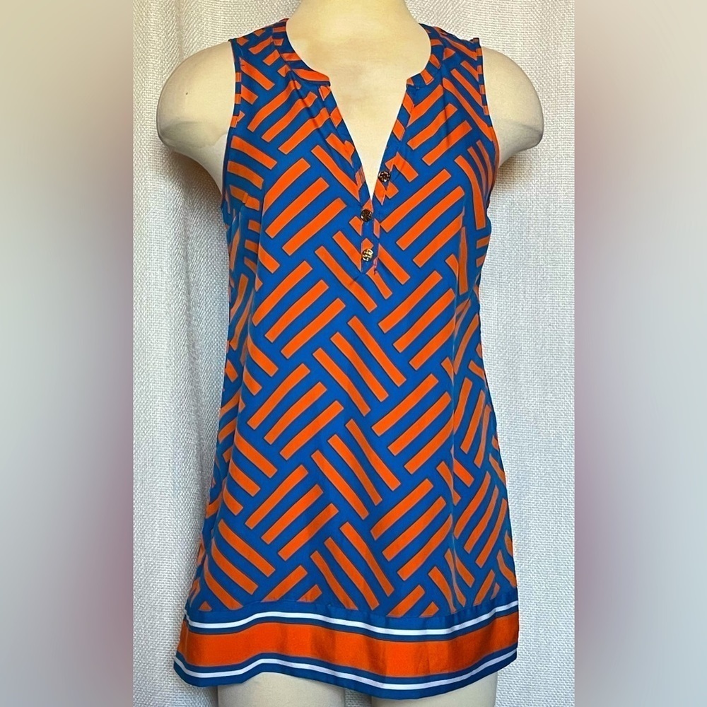 Mud Pie orange and blue top